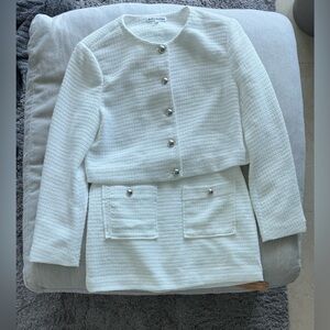 Reformation White Trista Jacket and Skirt